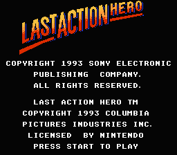 Last Action Hero title screenshot